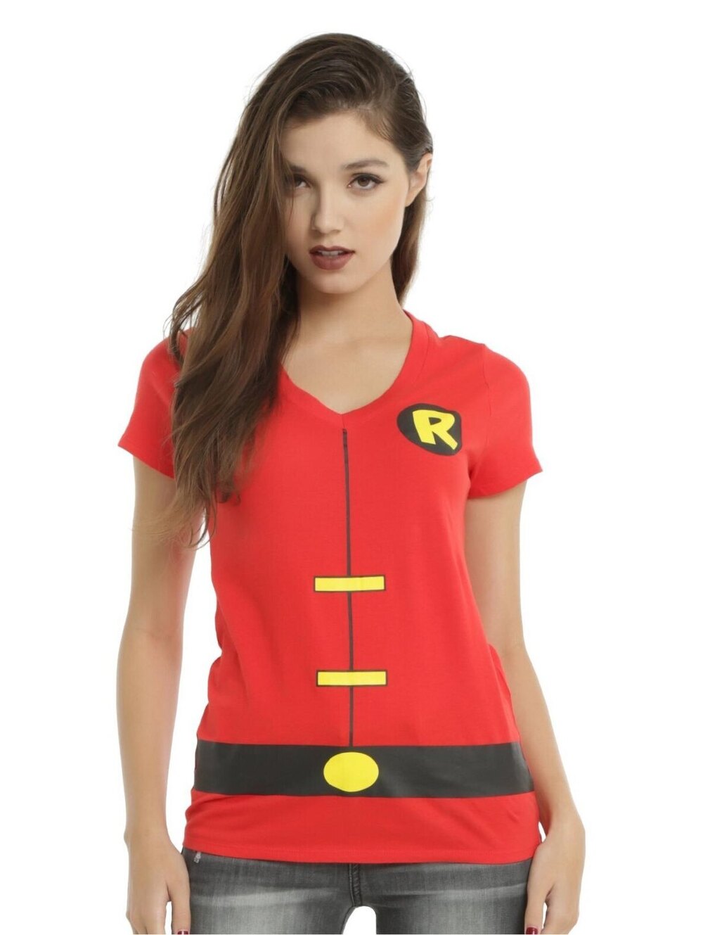 DC Comics Robin Women's Red Graphic T-Shirt Sz 2X - Superhero Halloween Costume